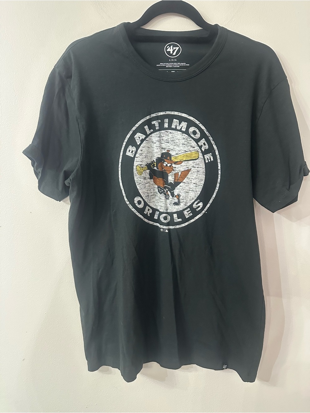 47 Black Baltimore Orioles Graphic Tee with Vintage Logo